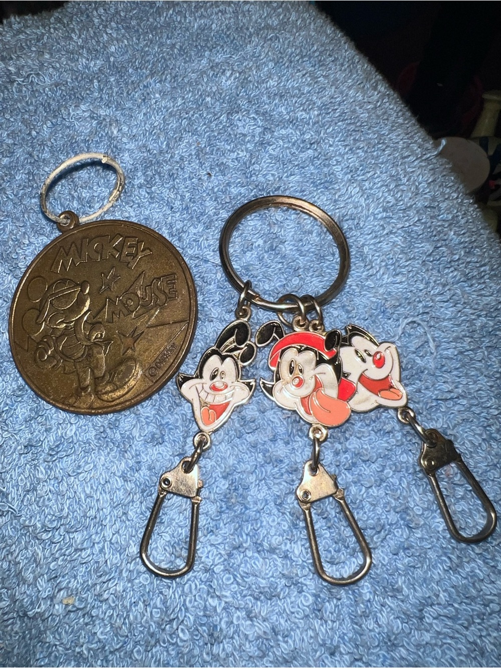 Disney Brass Tone Round Keychain Pendant